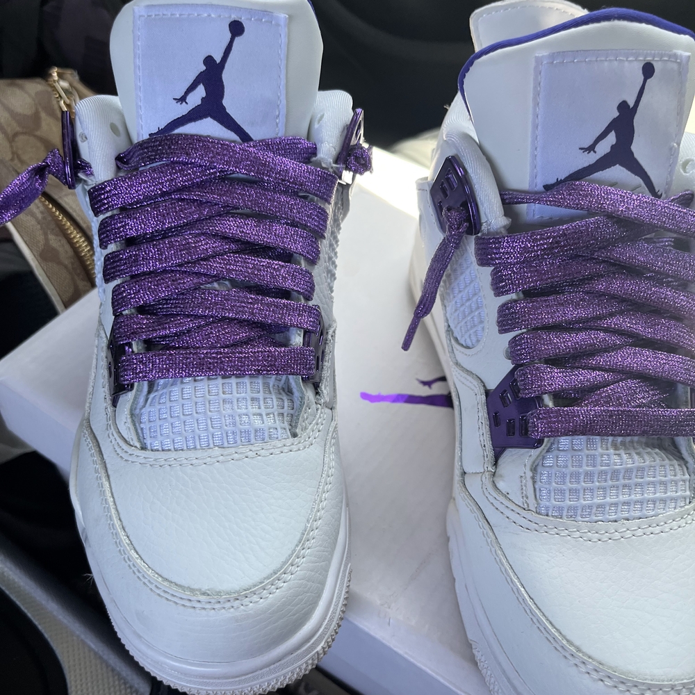 Jordan 4 Retro White and Metallic Purple - Picture 8 of 8